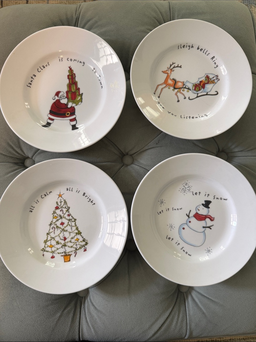 Pottery Barn Christmas dishes 8”